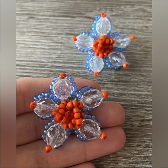 Flower earrings N414 - Picture 2 of 3